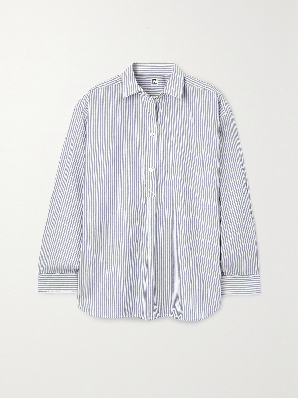 TOTEME Striped Cotton-poplin Shirt - Blue