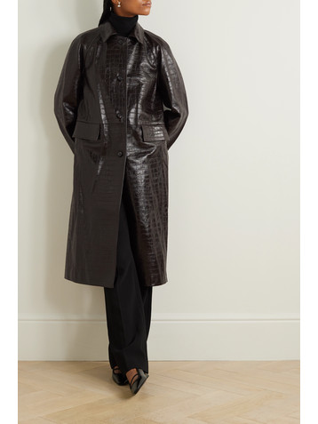 TOTEME + NET SUSTAIN croc-effect leather coat
