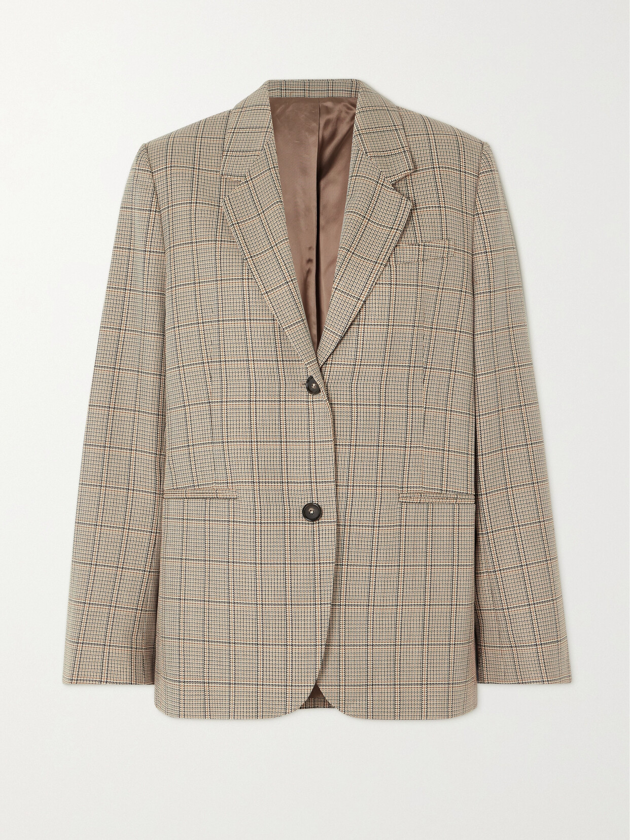 Totême Checked Wool Blazer In Neutrals