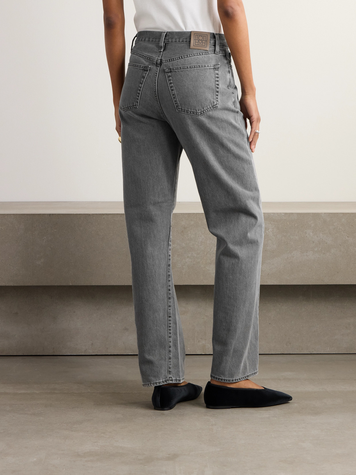 High-Rise Straight-Leg Organic Jeans