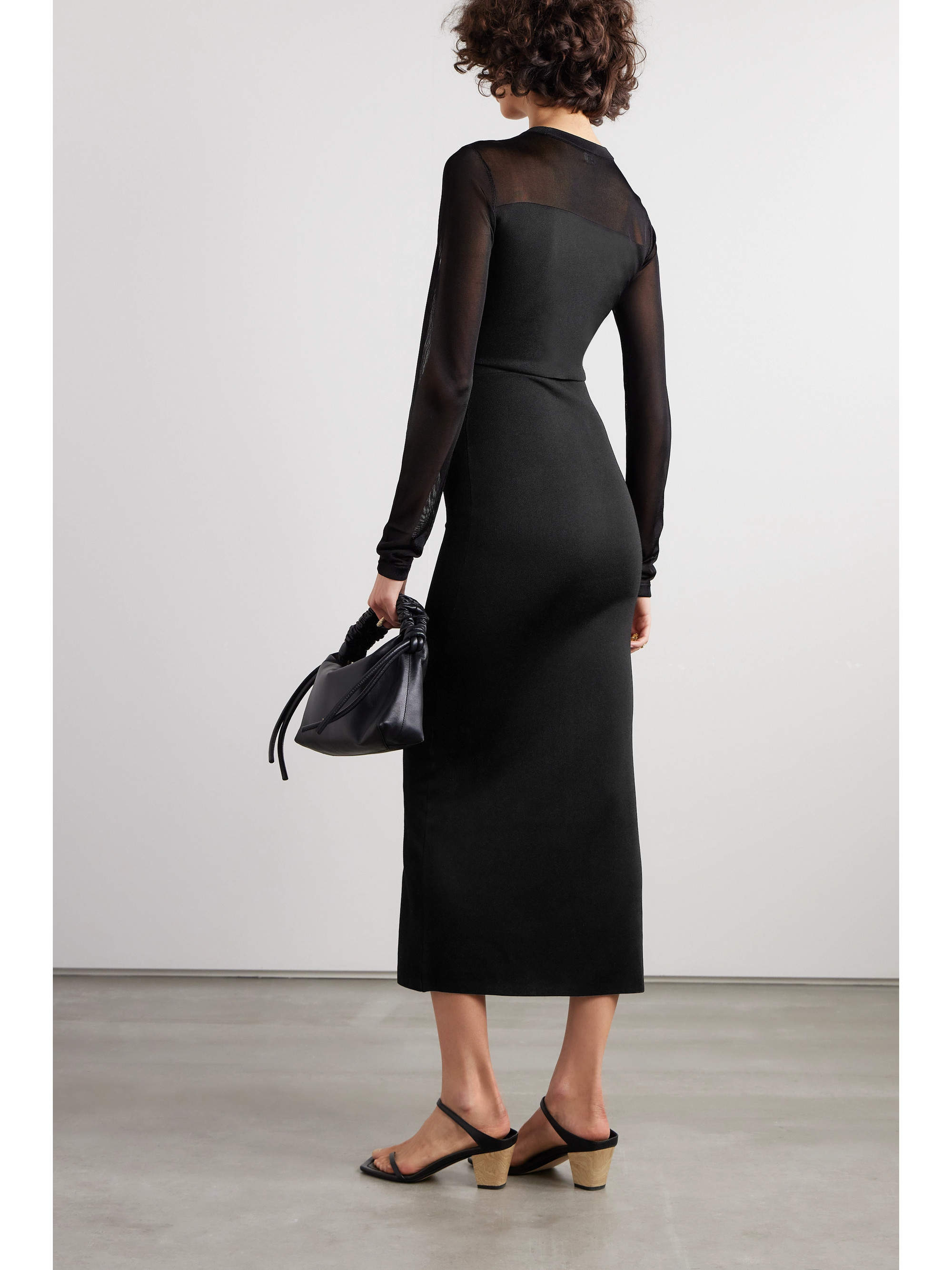 TOTEME Mesh-paneled knitted maxi dress thumbnail