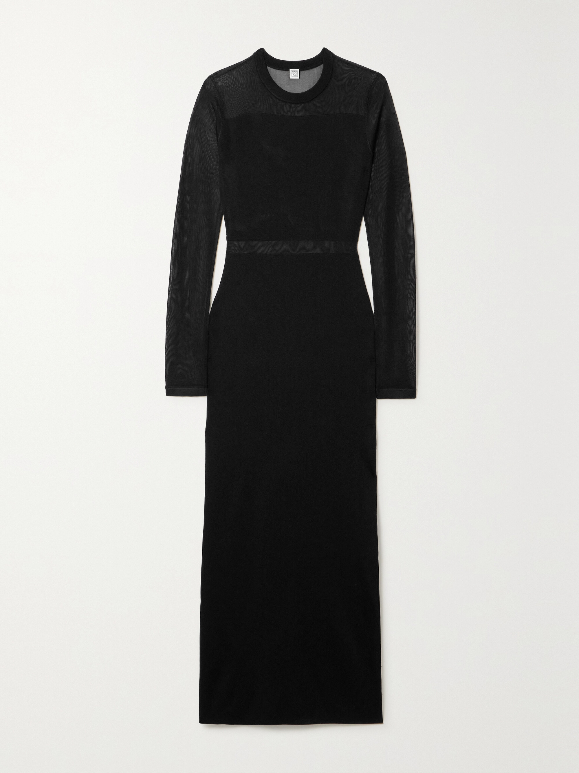 TOTEME Mesh-paneled knitted maxi dress thumbnail