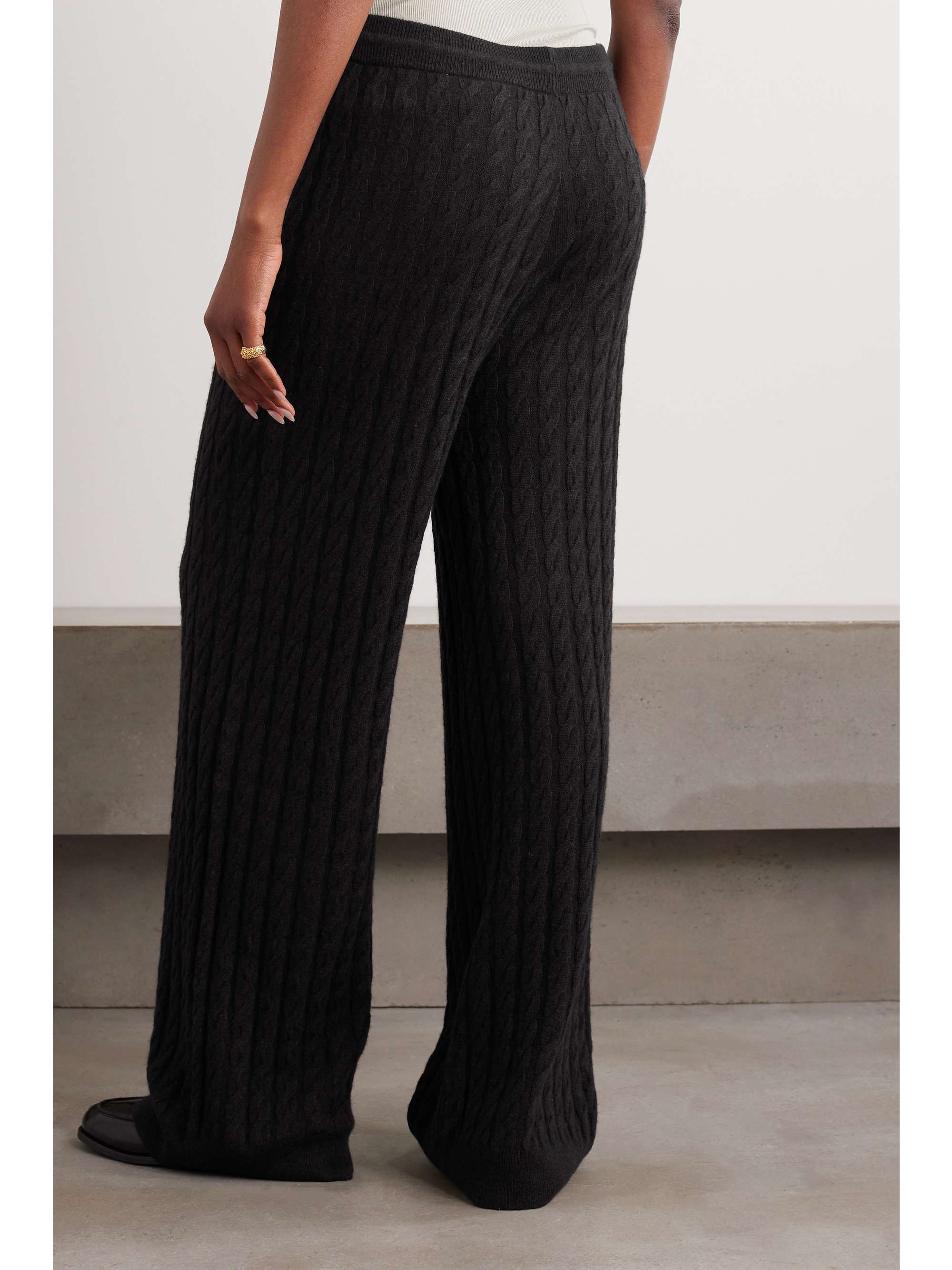 TOTEME Cableknit wool and cashmereblend wideleg pants NETAPORTER