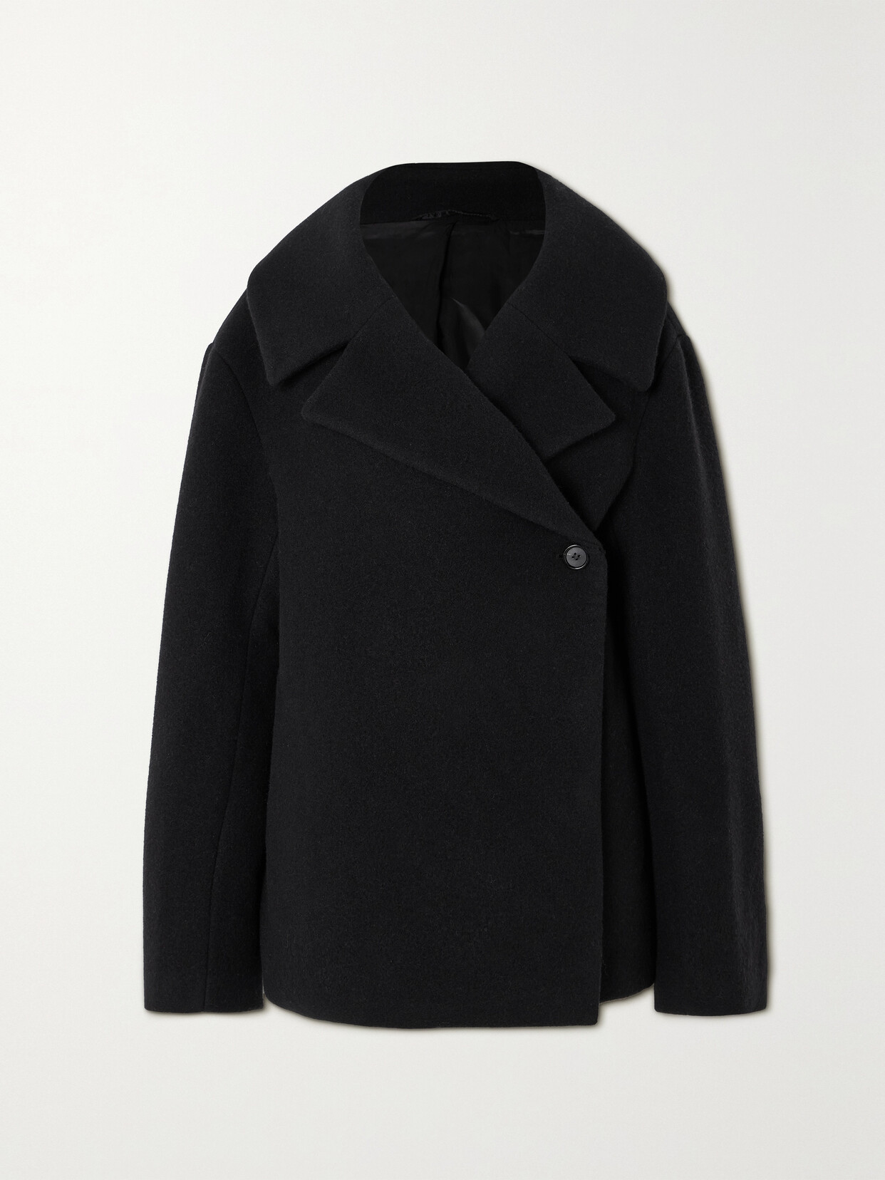 Shop Totême Oversized Wool-blend Felt Coat In Black