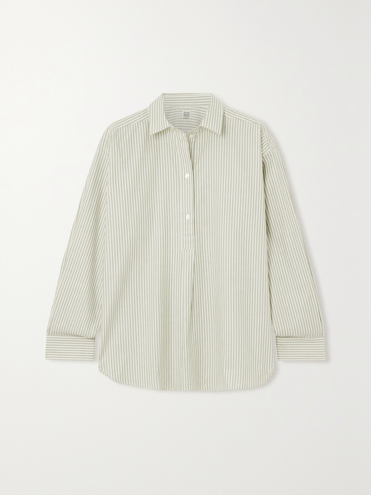 Totême Striped Cotton-poplin Shirt In Ecru