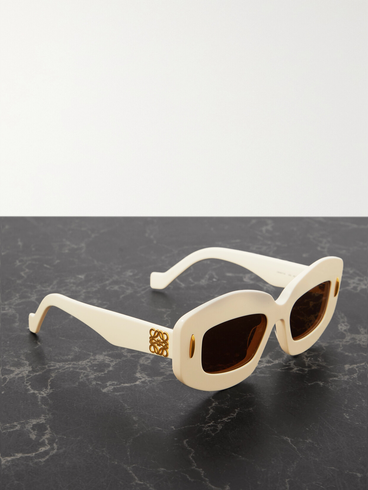 Loewe Screen Square-frame Acetate Sunglasses In Ivory