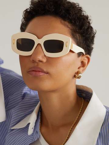 Square-frame gold-tone sunglasses