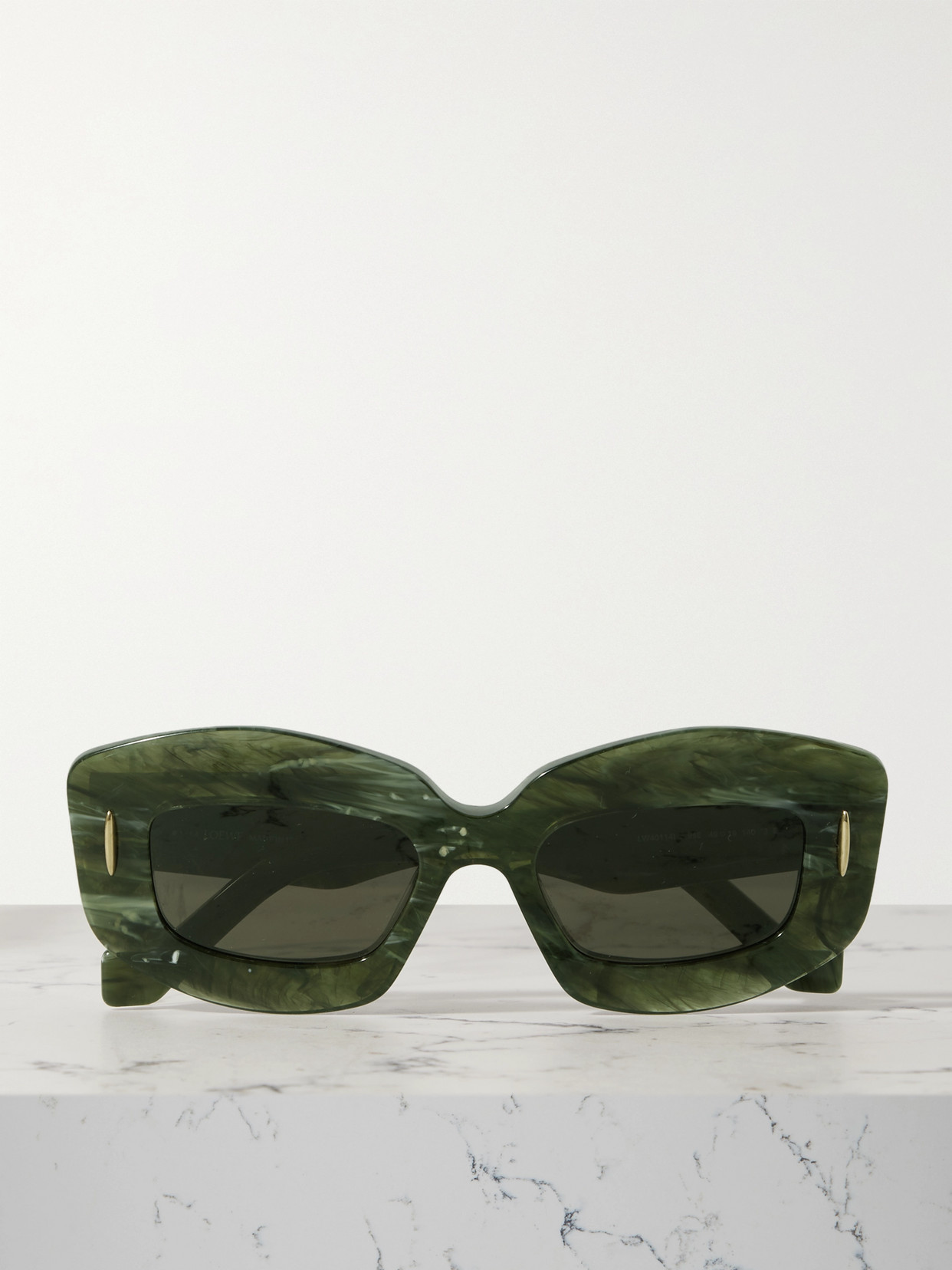 Shop Loewe Screen Square-frame Marbled Acetate Sunglasses In Green