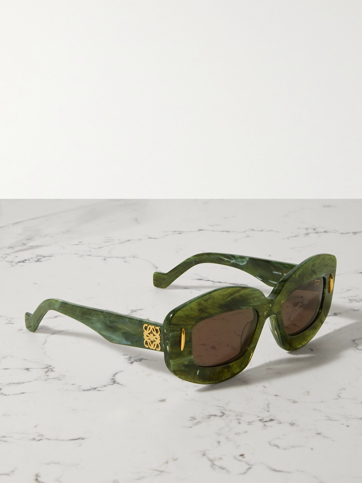 Loewe - Screen Square-frame Marbled Acetate Sunglasses - Green