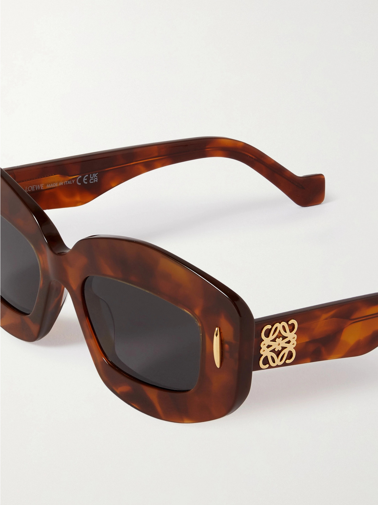 Shop Loewe Screen Square-frame Tortoiseshell Acetate Sunglasses In Brown