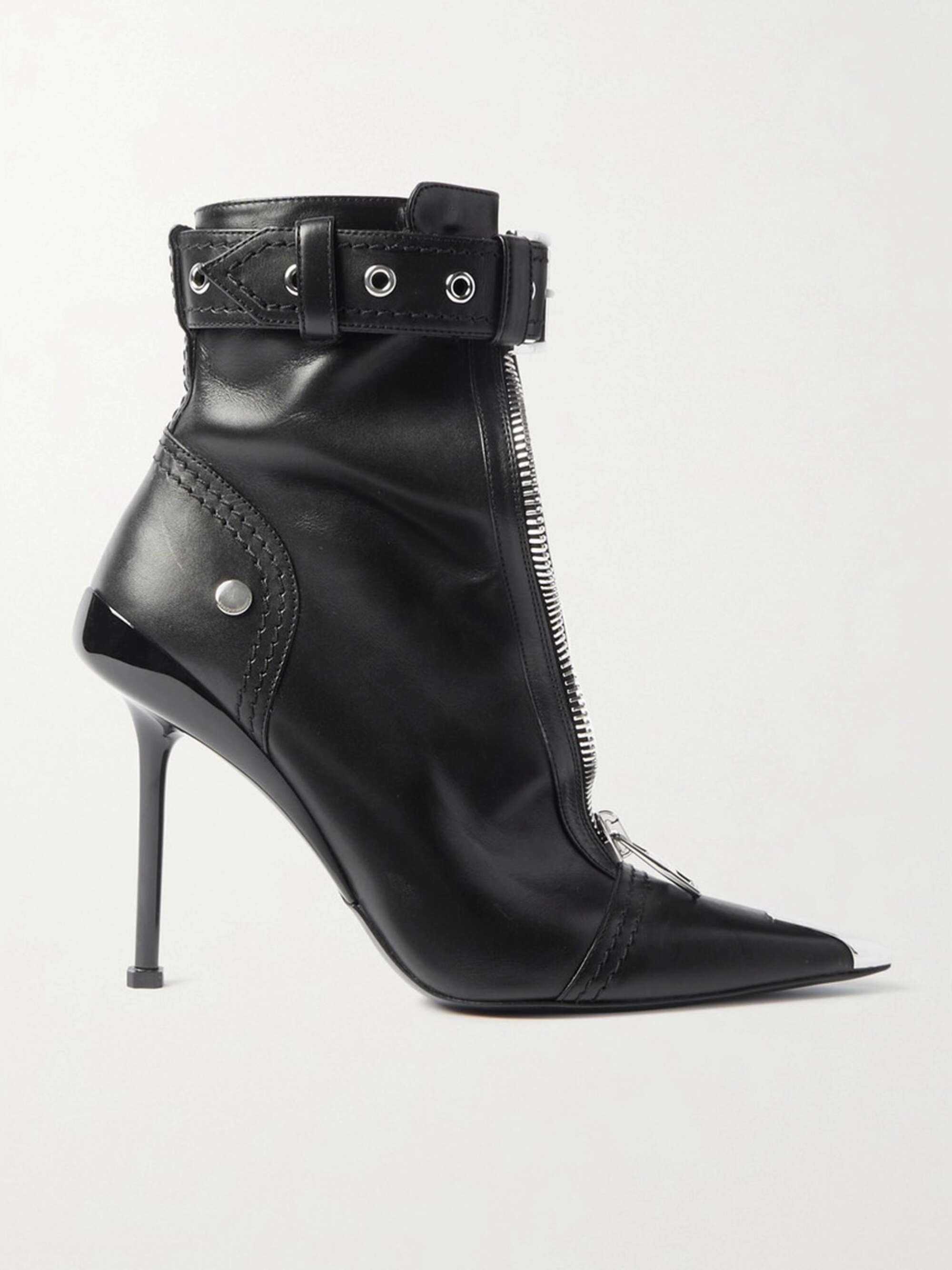 ALEXANDER MCQUEEN Buckled leather ankle boots | NET-A-PORTER