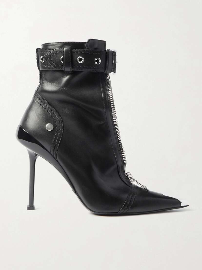 Alexander McQueen Buckled Leather Ankle Boots - EU 41