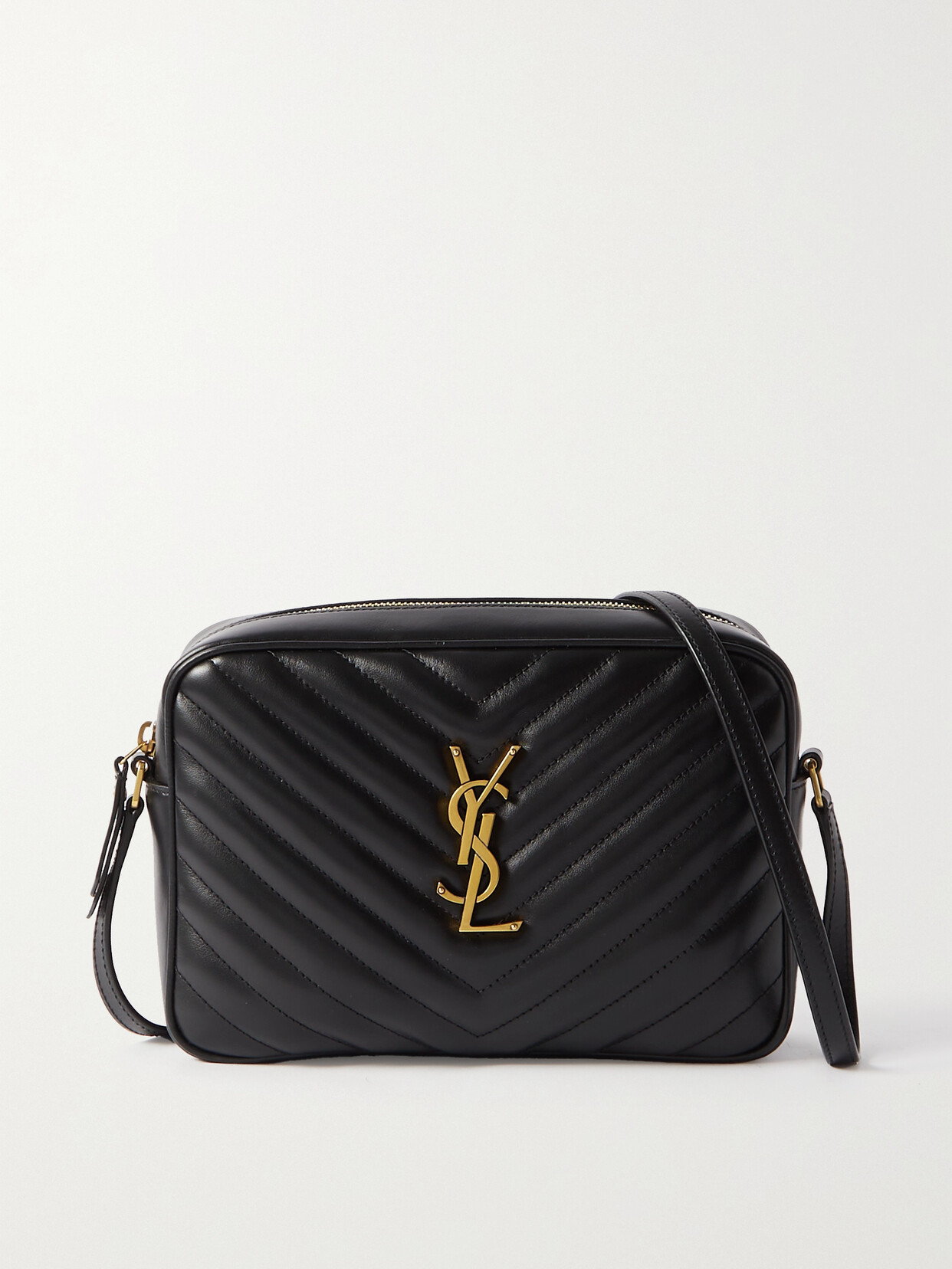 Saint Laurent Lou Medium Quilted Leather Shoulder Bag In Black