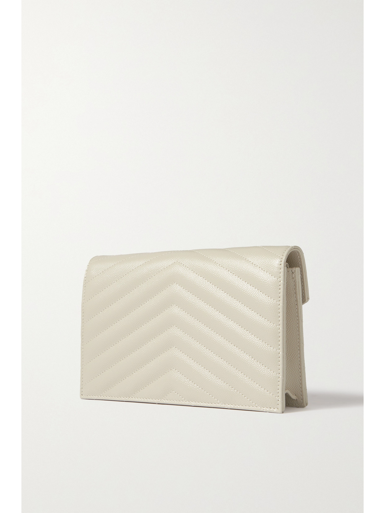 Saint Laurent Cassandre Envelope Chain Matelassé Textured-leather Wallet In Unknown