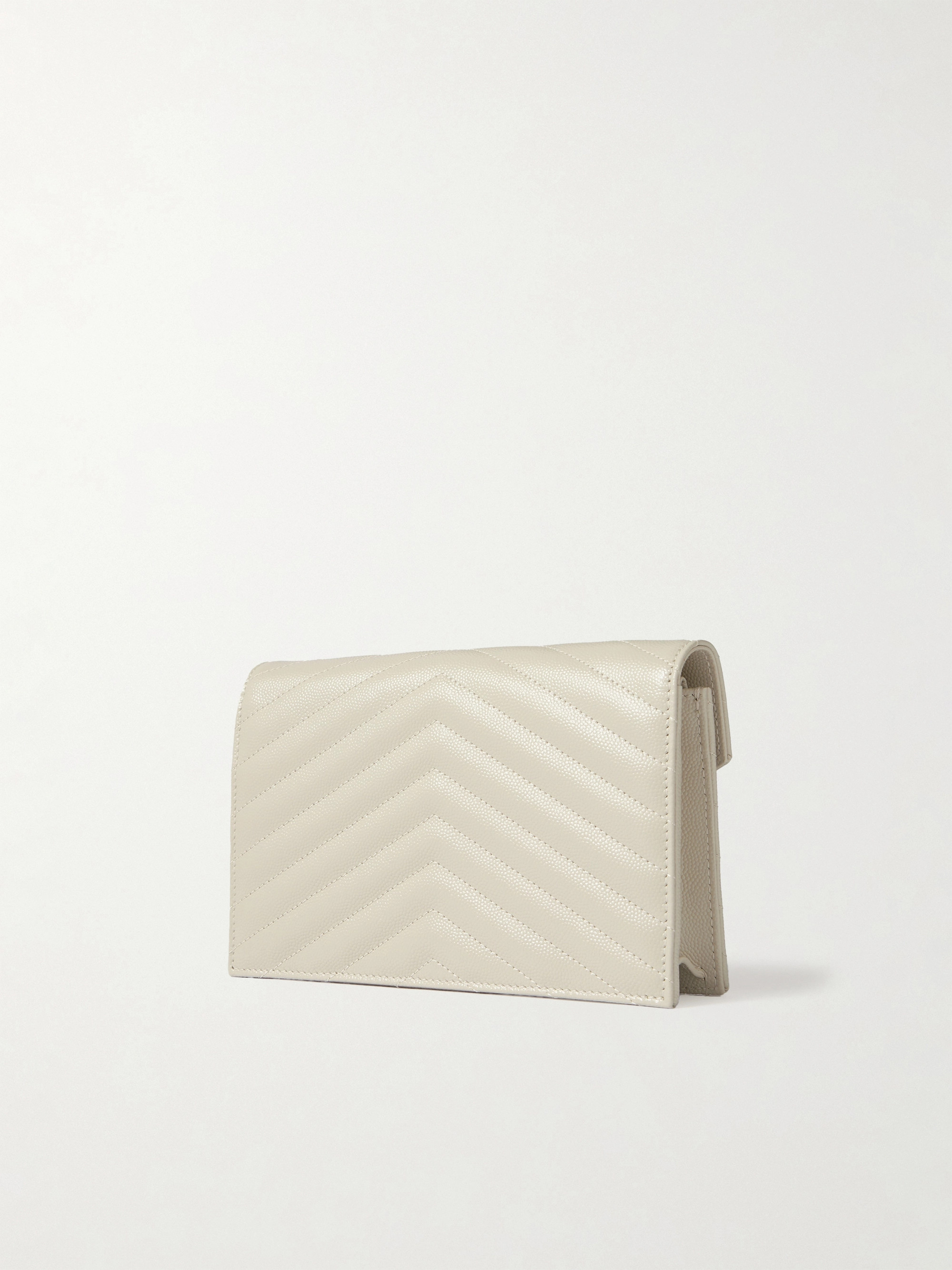 Saint Laurent Cassandre matelassé textured-leather chain wallet