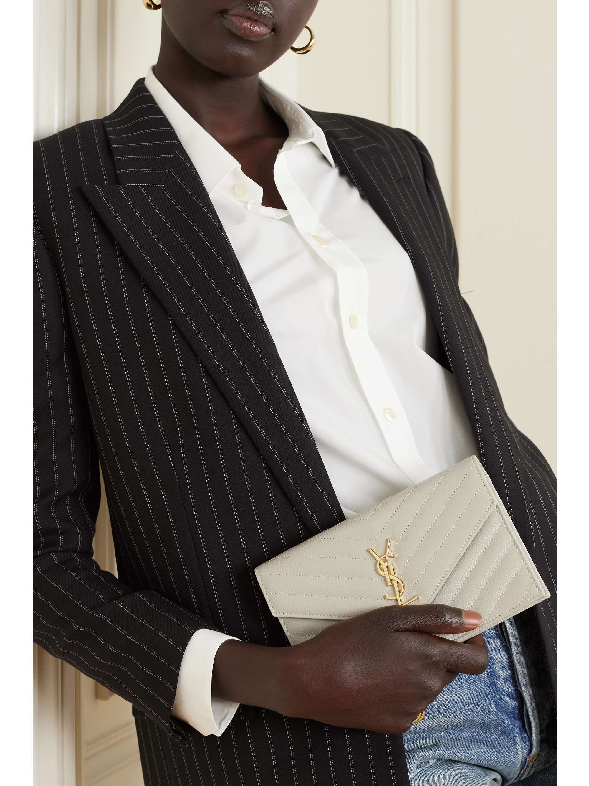 SAINT LAURENT Cassandre matelassé textured-leather shoulder bag
