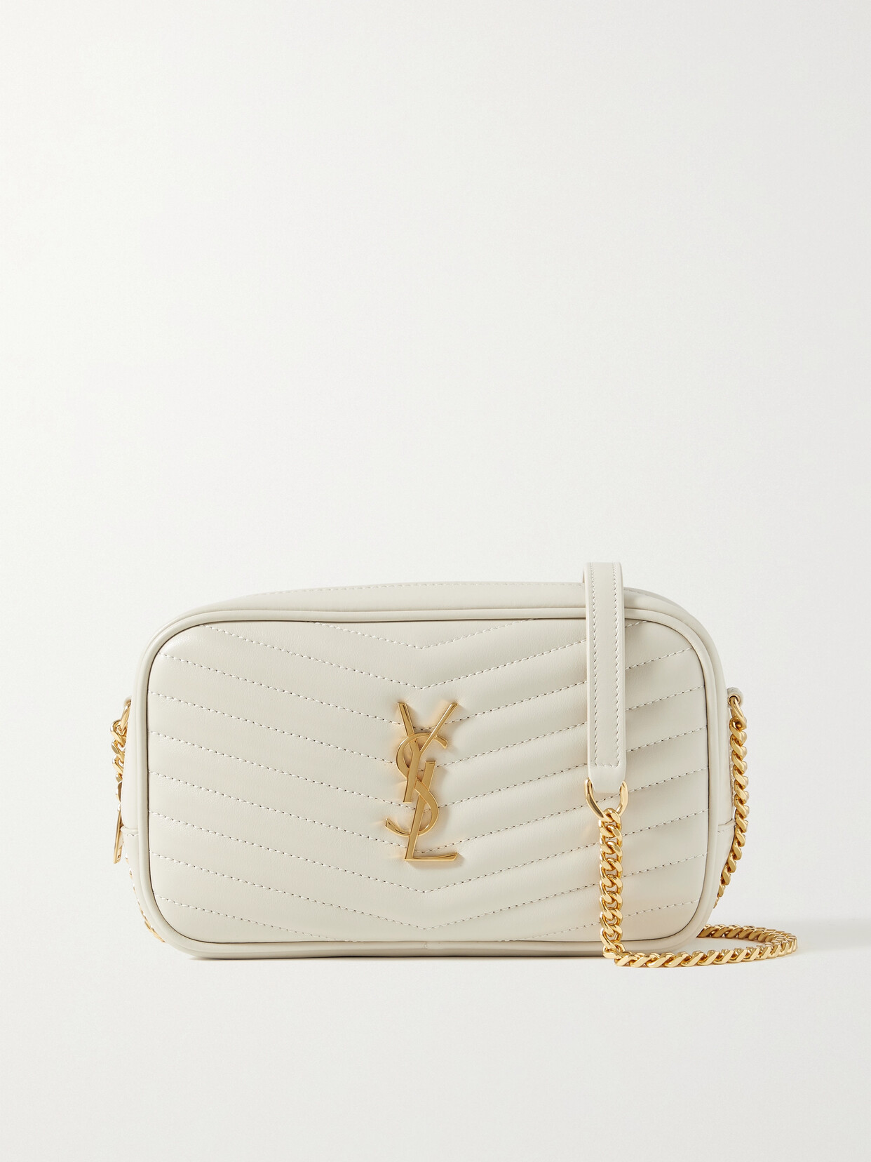 SAINT LAURENT - Lou Mini Matelassé Leather Shoulder Bag - Cream