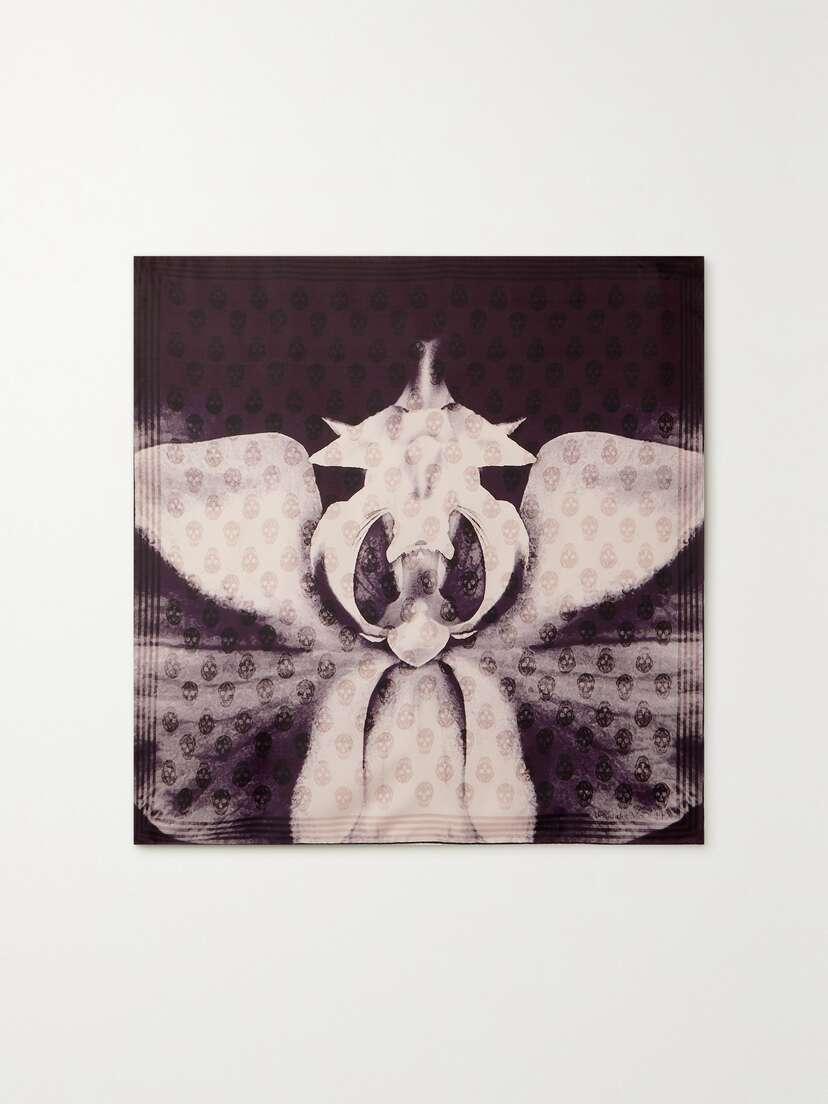 Alexander McQueen Printed Silk-twill Scarf
