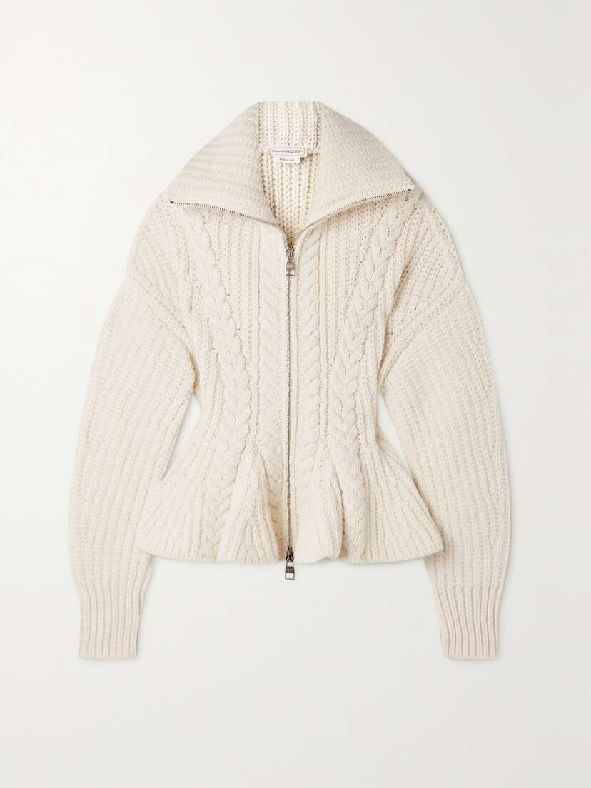 Alexander McQueen Cable-knit Wool-blend Cardigan