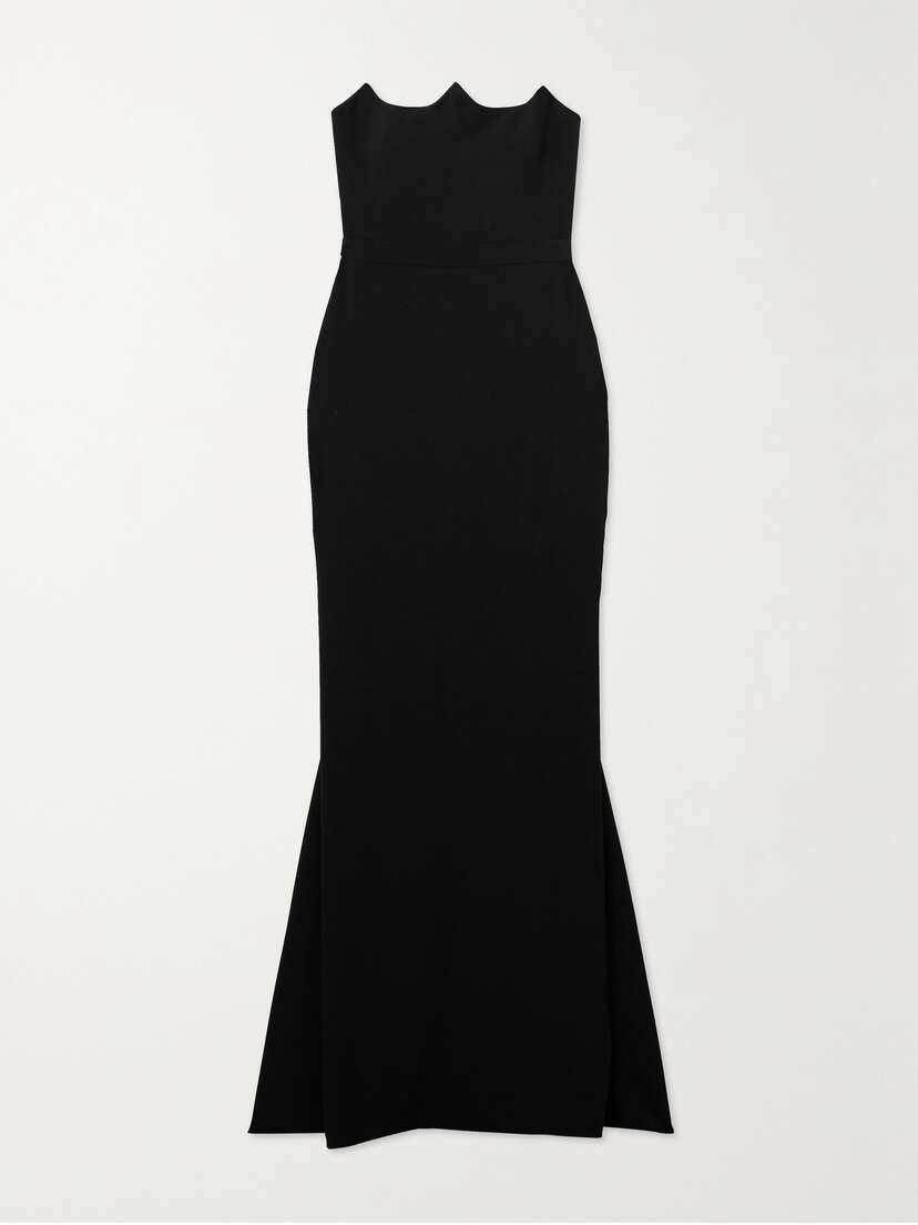 McQueen Strapless Crepe Gown