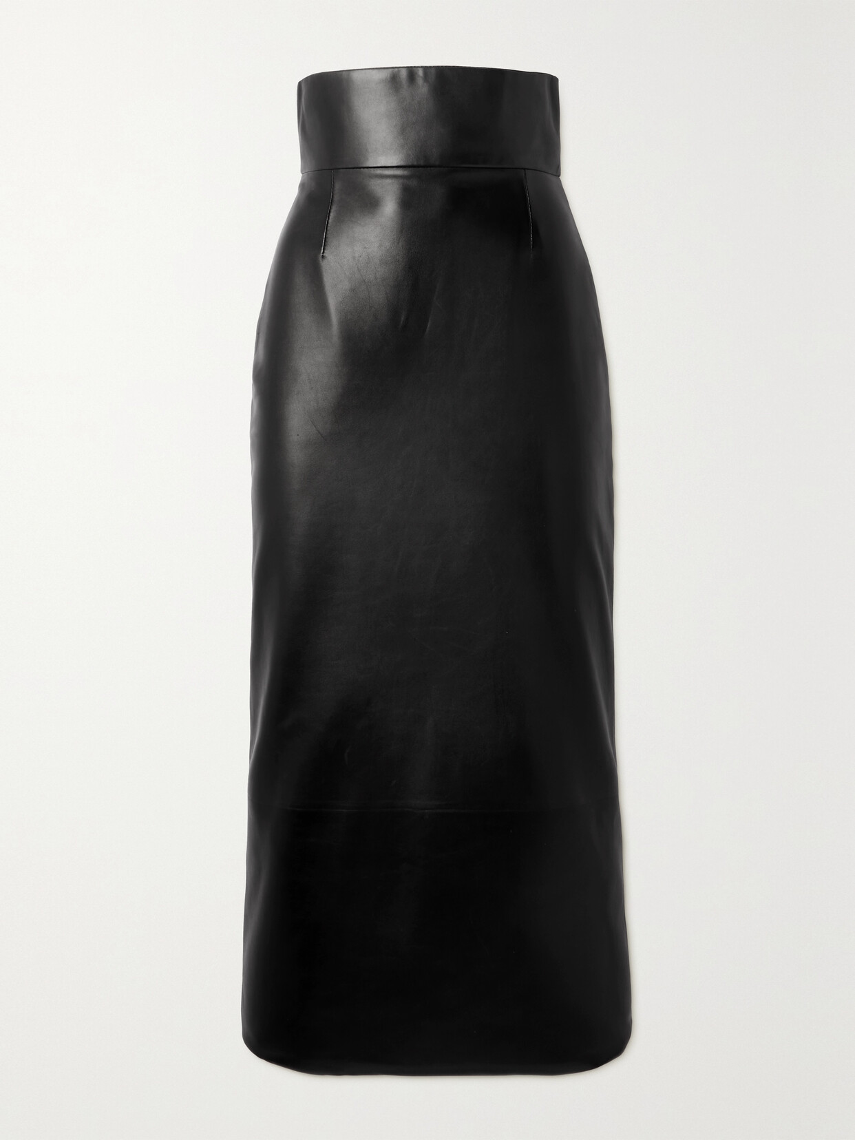 Alexander McQueen Leather Midi Skirt - Black