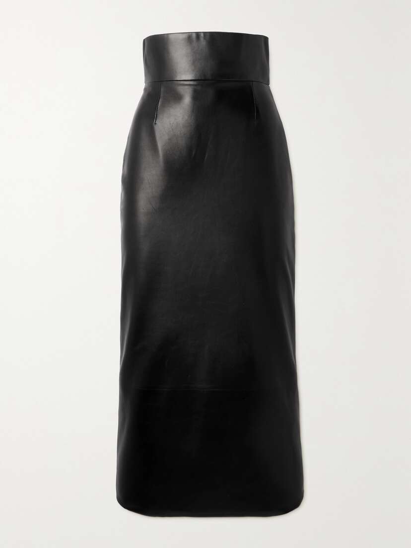 Alexander McQueen Leather Midi Skirt