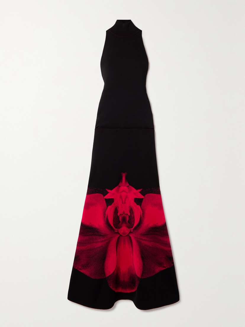 Alexander McQueen Floral Jacquard-knit Maxi Dress
