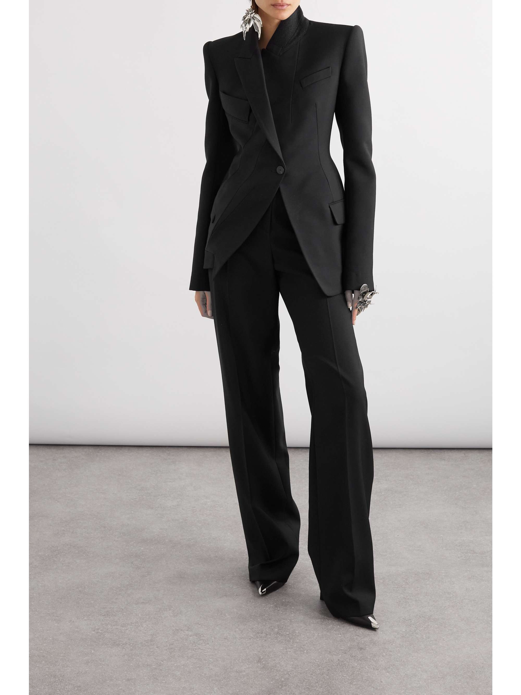 ジャケット ALEXANDER MCQUEEN BLACK WOOL BLEND BLAZER Alexander McQueen Black Wool Blend Blazer | italist, ALWAYS