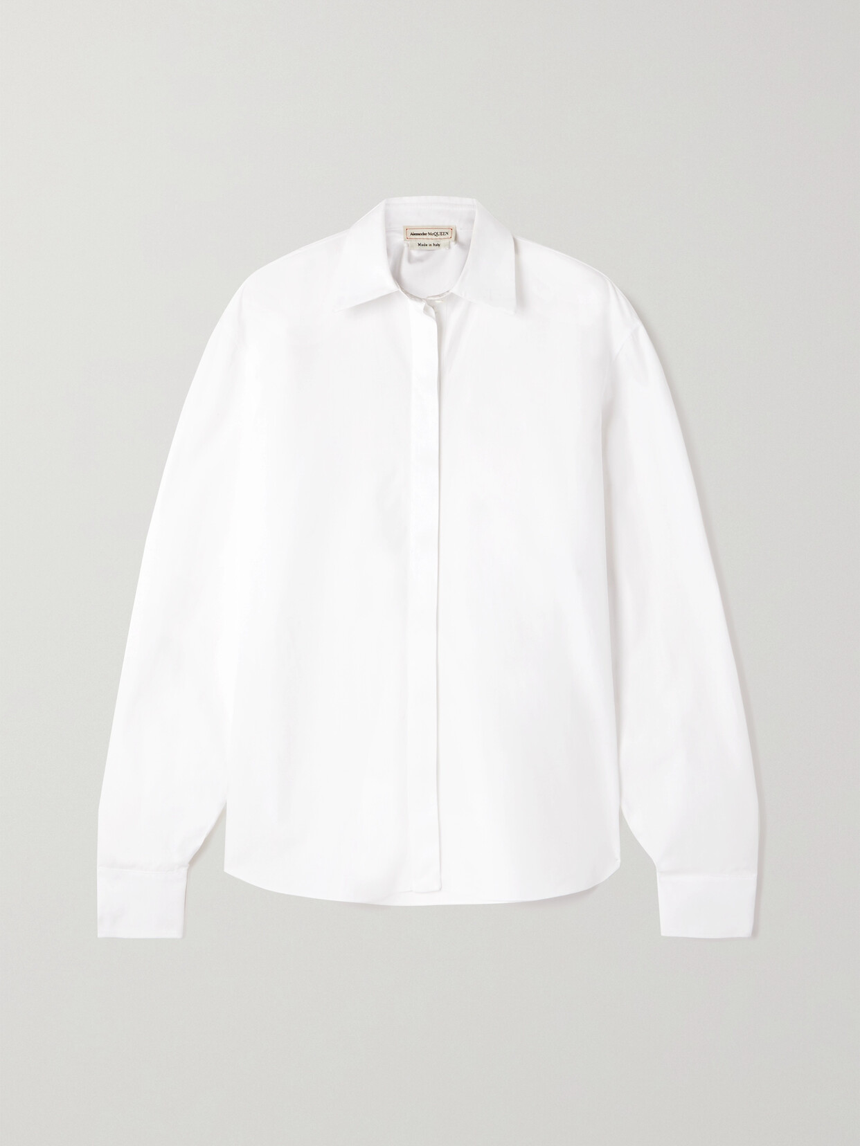 Shop Alexander Mcqueen Cotton-poplin Shirt In White