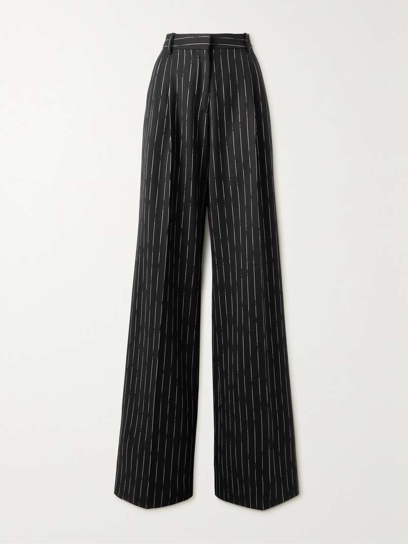 Alexander McQueen Pinstriped Wool-twill Wide-leg Pants
