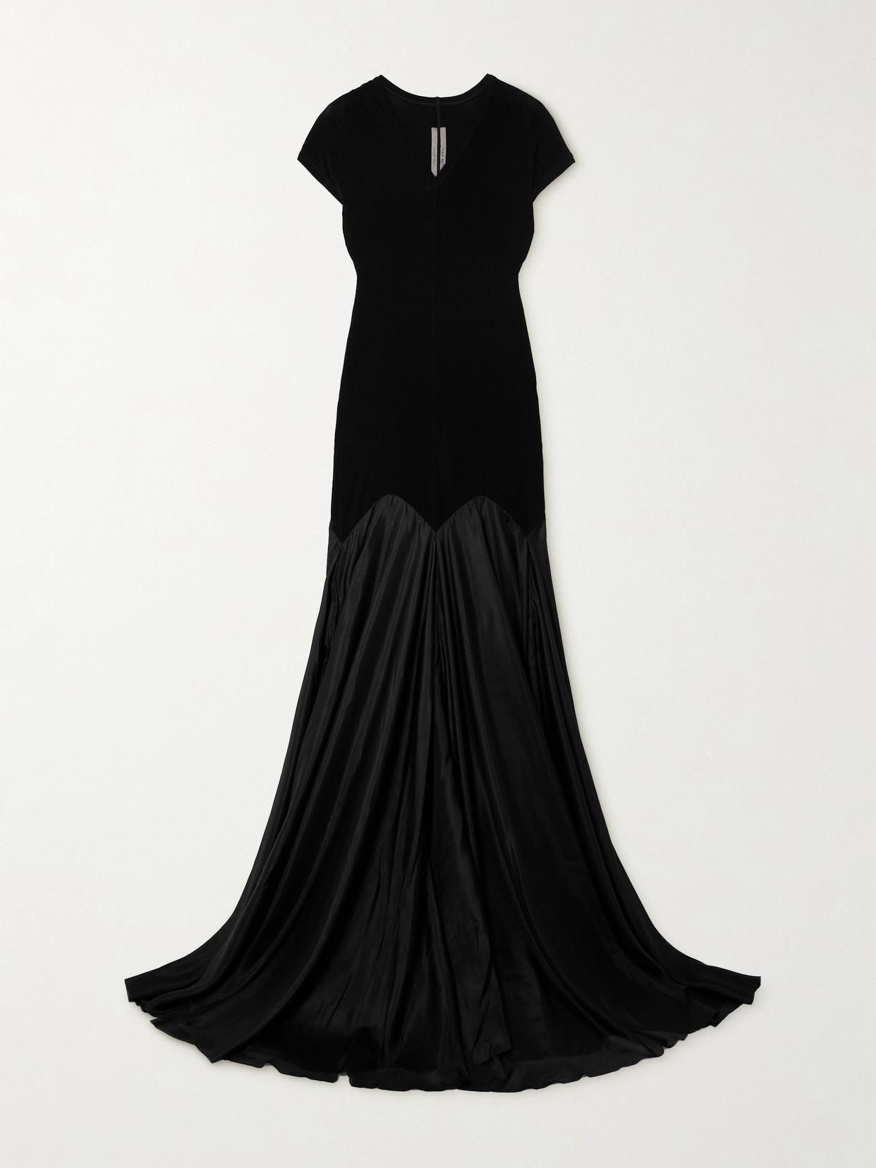 Rick Owens Lido Divine Stretch-jersey And Silk-habotai Gown In Black