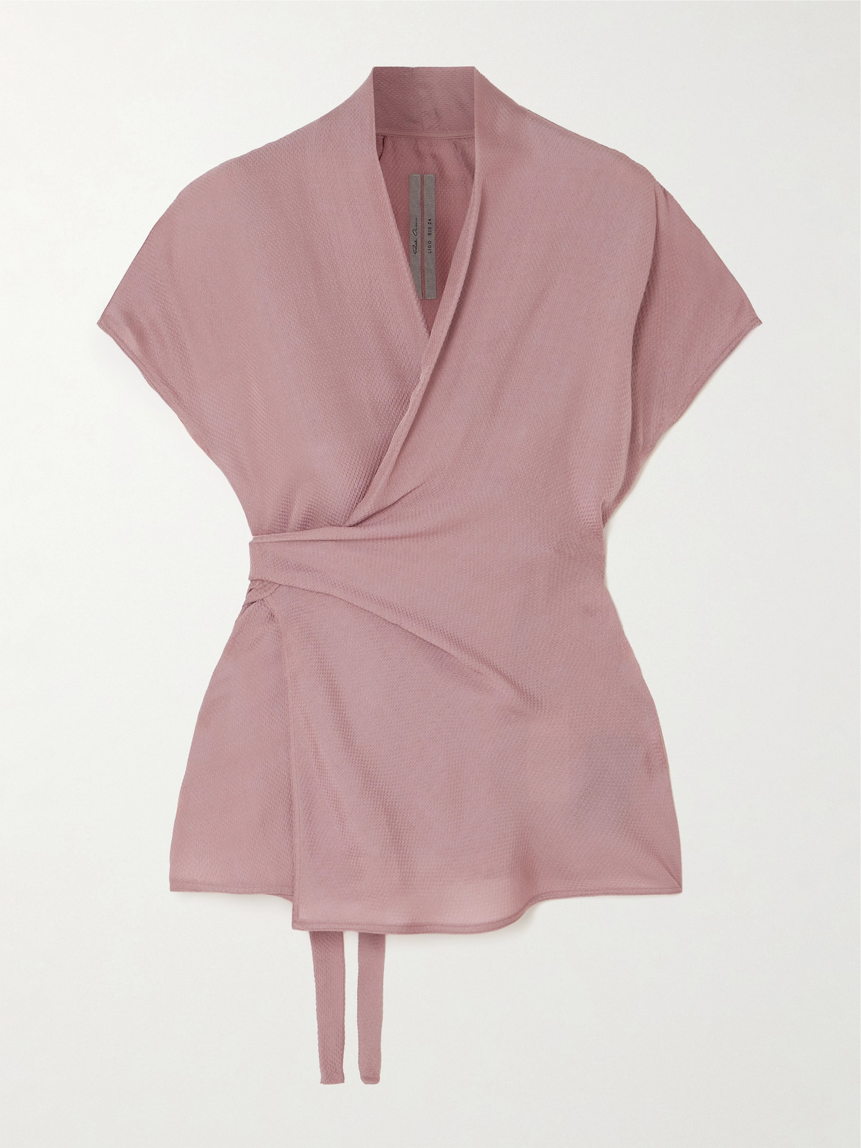 Rick Owens - Draped Waffle-knit Crepe Wrap Top - Pink