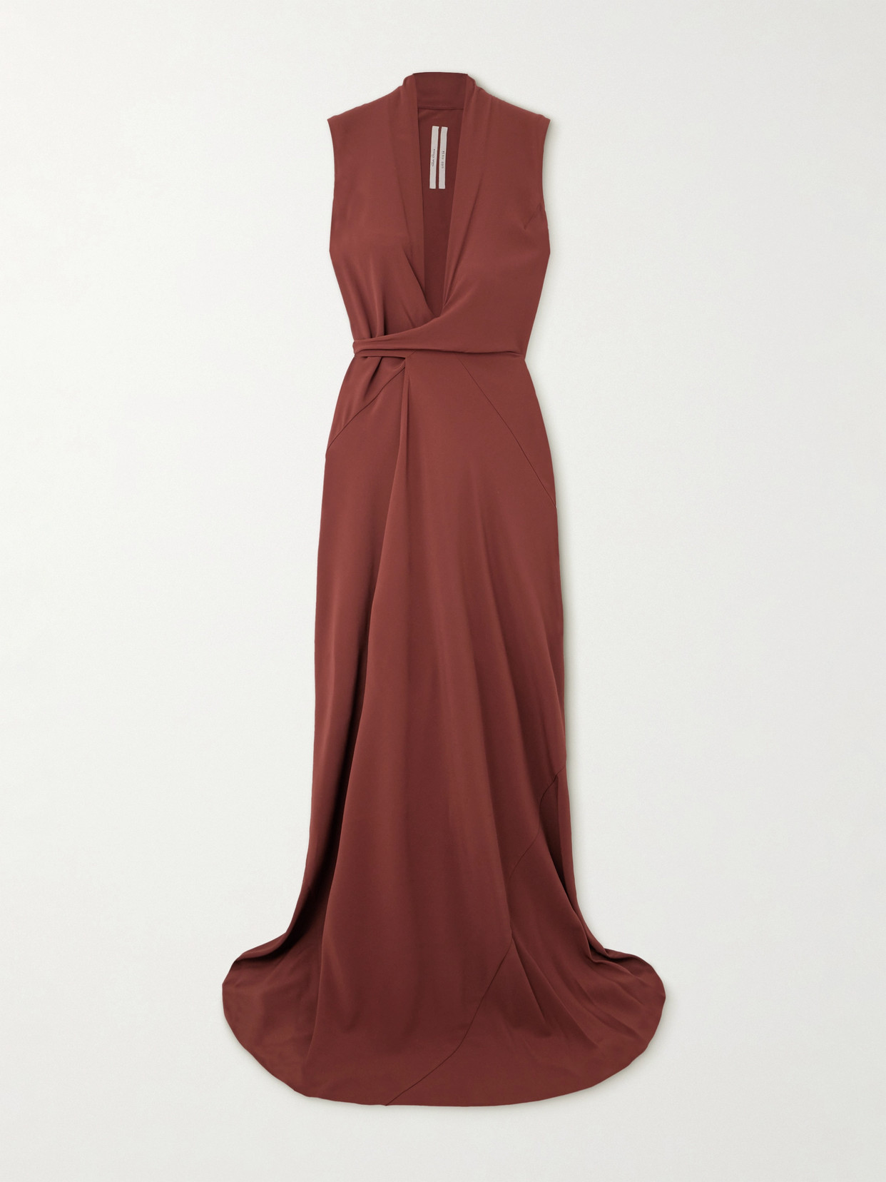 Rick Owens - Draped Crepe De Chine Wrap Gown - Brown