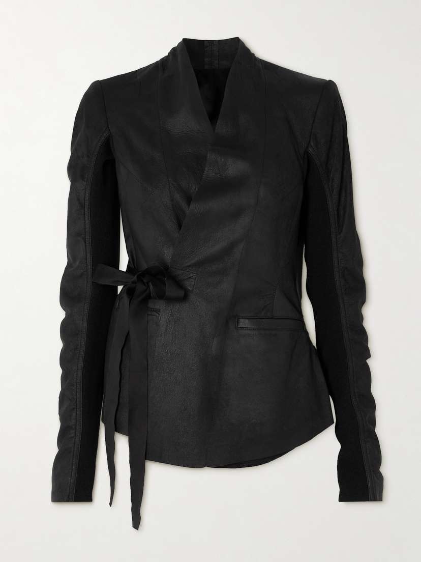 Rick Owens Hollywood Leather Wrap Blazer