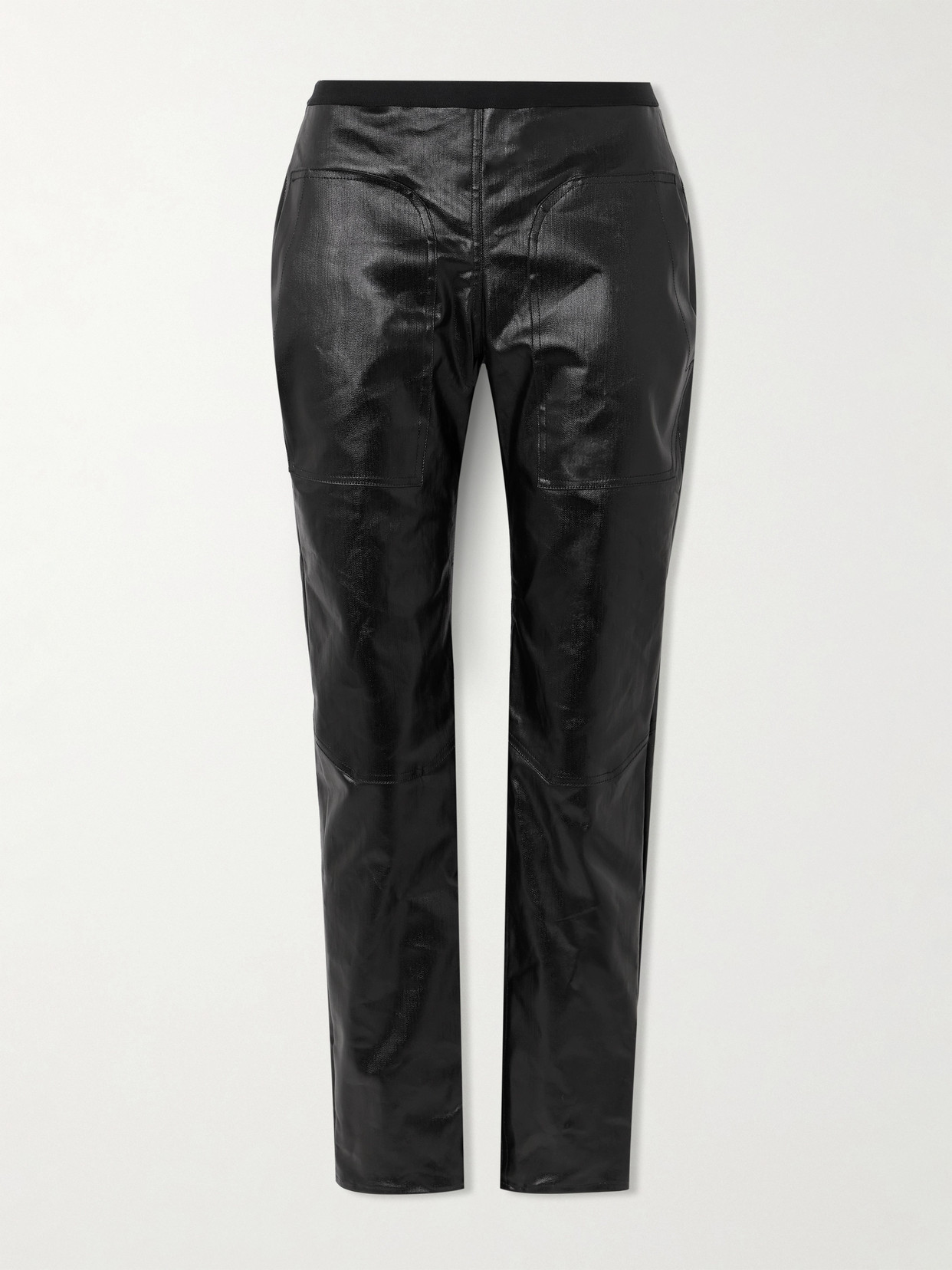 Rick Owens Coated Low-rise Skinny Jeans In Black