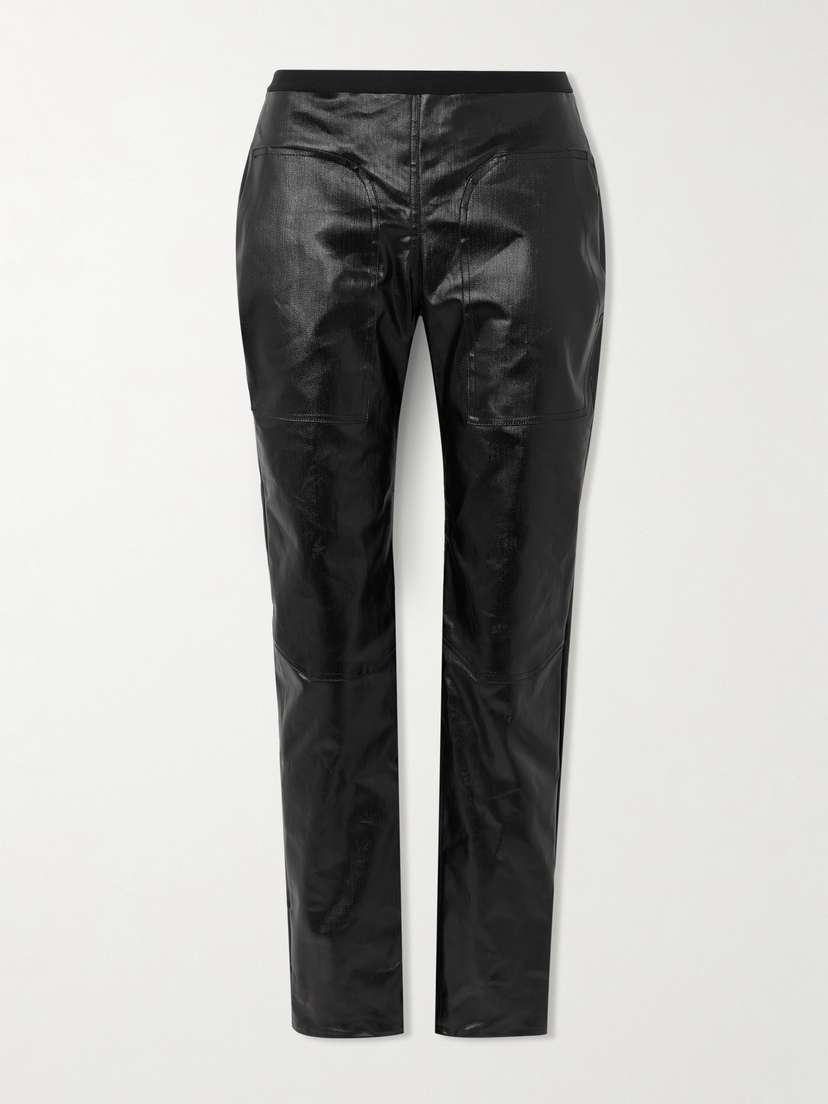 Rick Owens Coated Low-rise Skinny Jeans