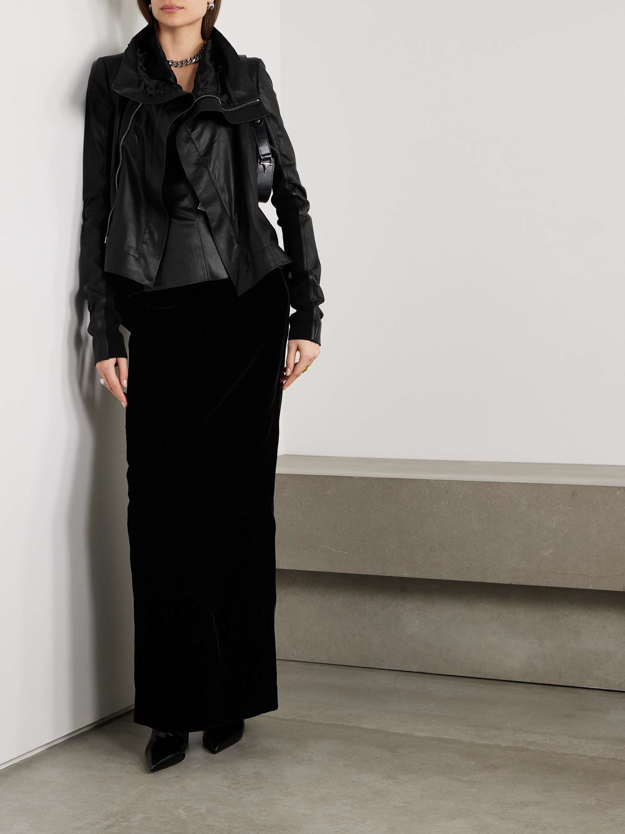 RICK OWENS Naska leather biker jacket NET A PORTER