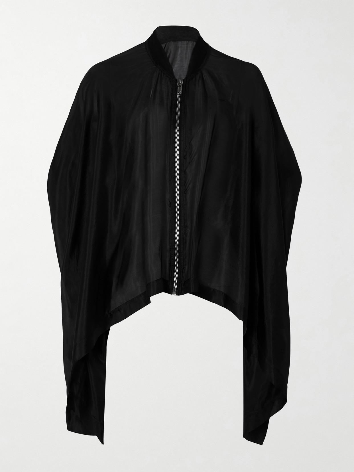 Shop Rick Owens Flight Silk-voile Bomber Jacket In Black