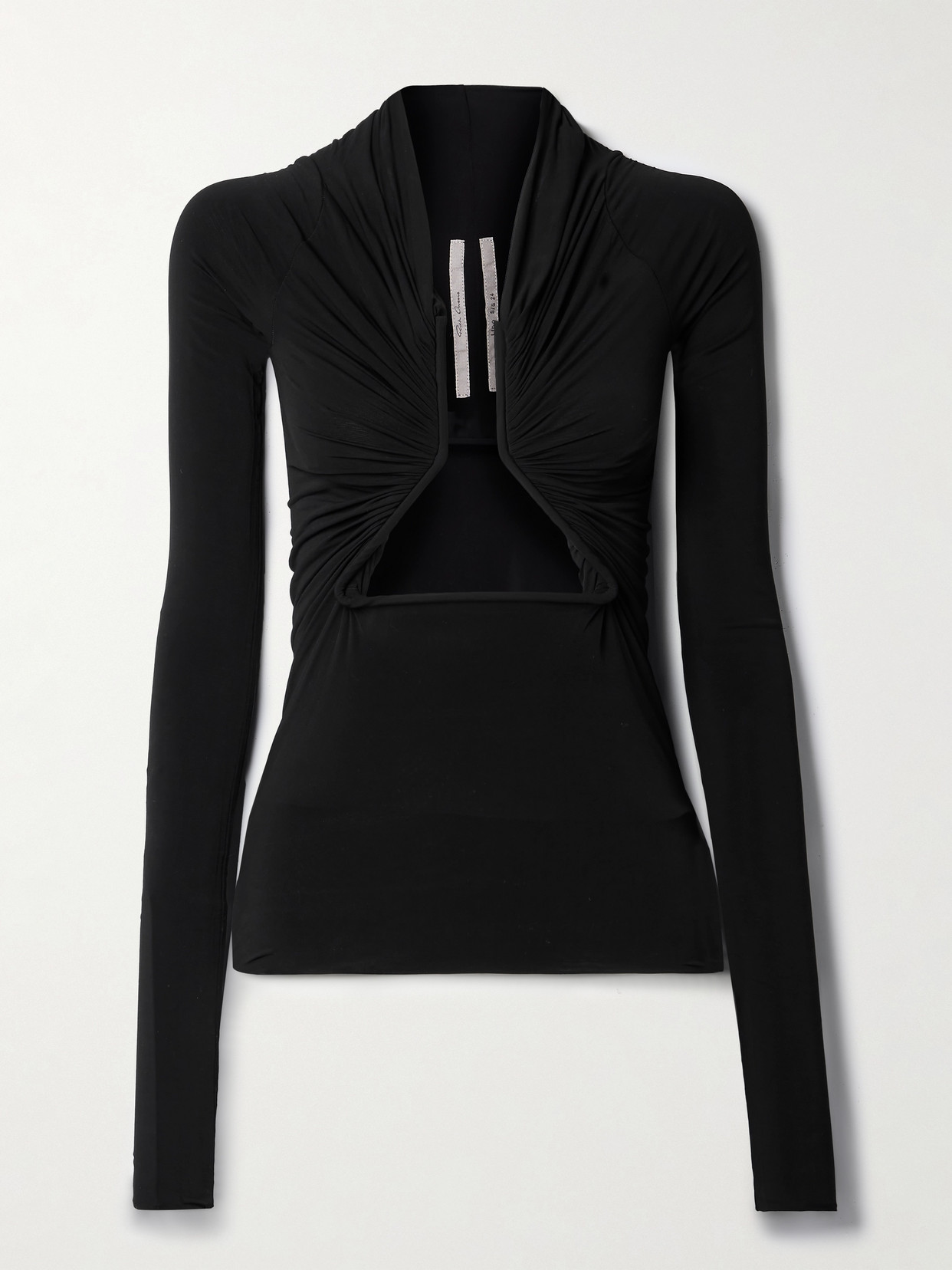 Rick Owens - Cutout Ruched Stretch-jersey Top - Black