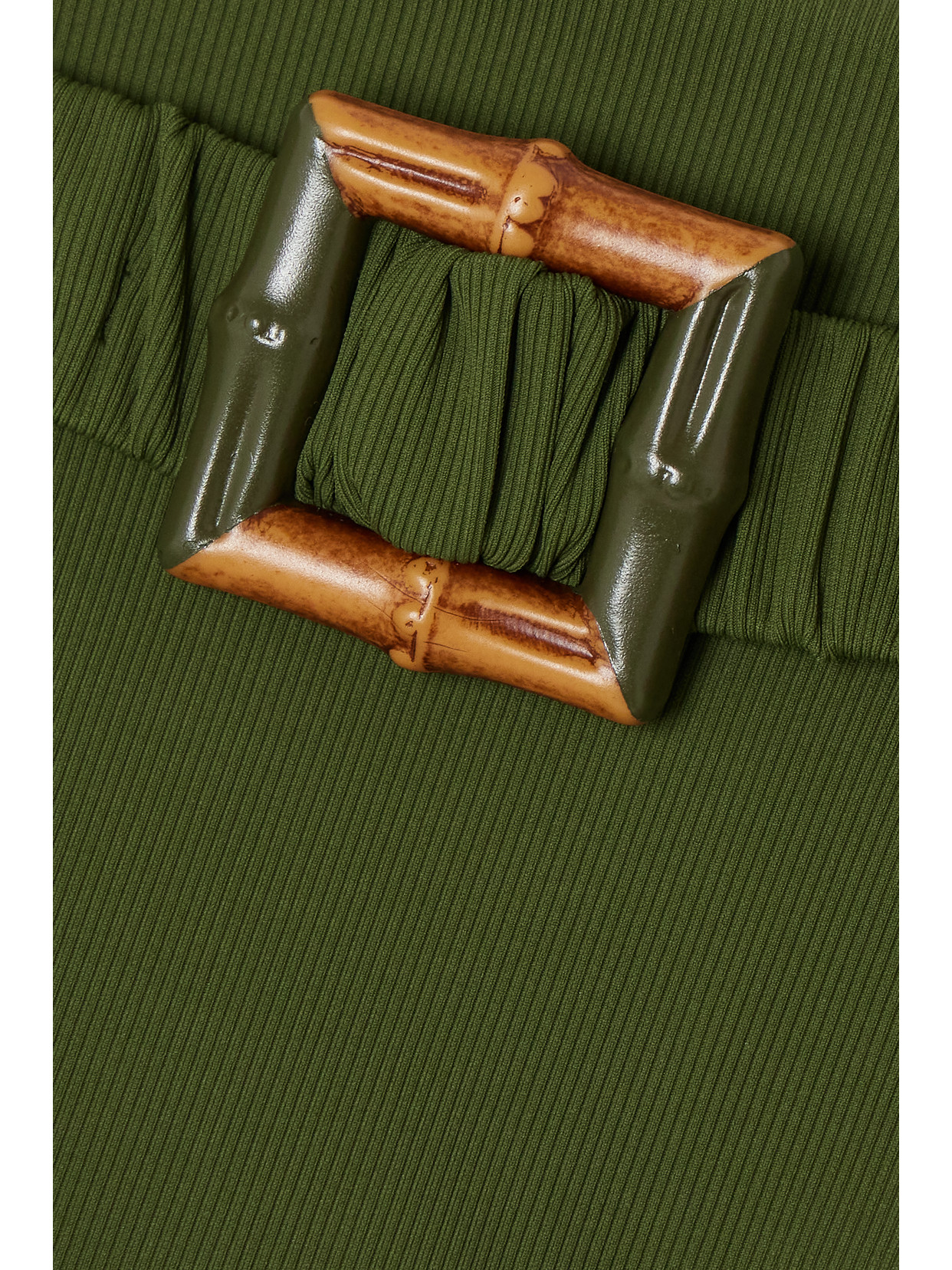 Johanna Ortiz + Net Sustain Orinka Belted Ribbed Bikini Briefs In Green