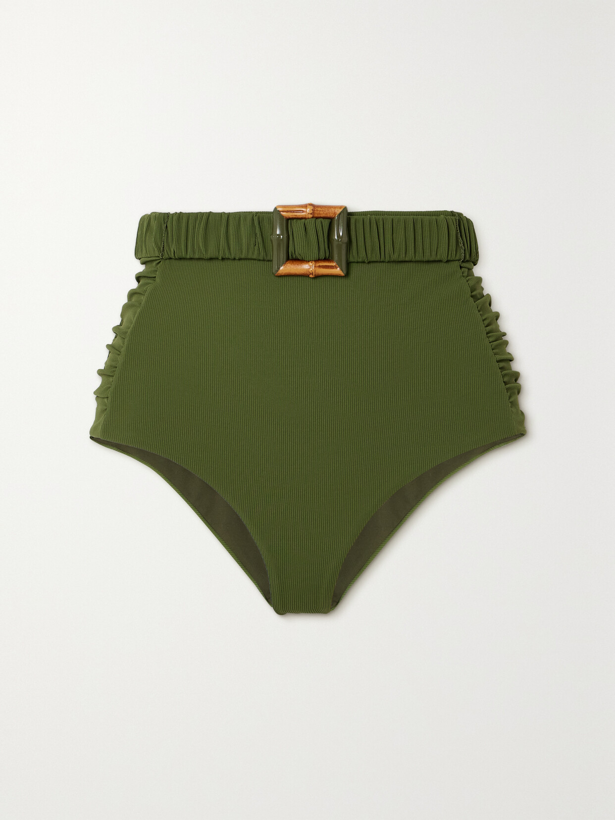 Johanna Ortiz - + Net Sustain Orinka Belted Ribbed Bikini Briefs - Green