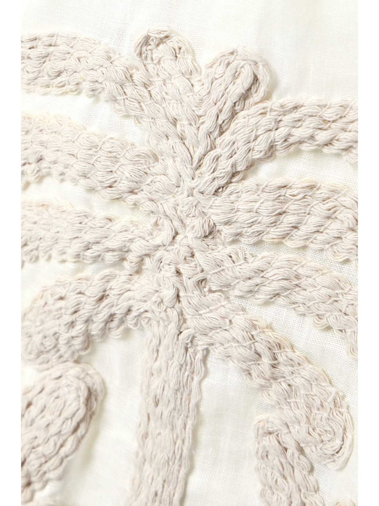 Johanna Ortiz Shared Present Embroidered Linen Mini Dress In Ecru