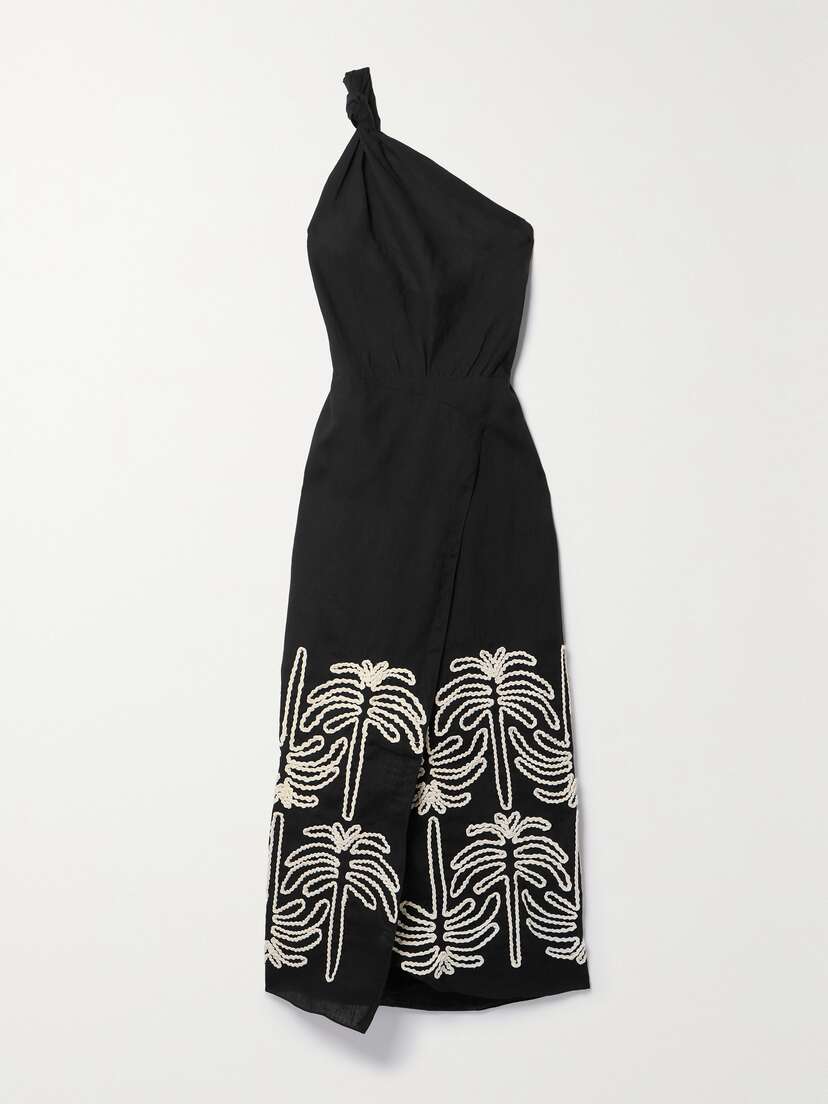 Johanna Ortiz + Net Sustain Waterfall Meditation One-shoulder Linen And Cotton-blend Maxi Dress