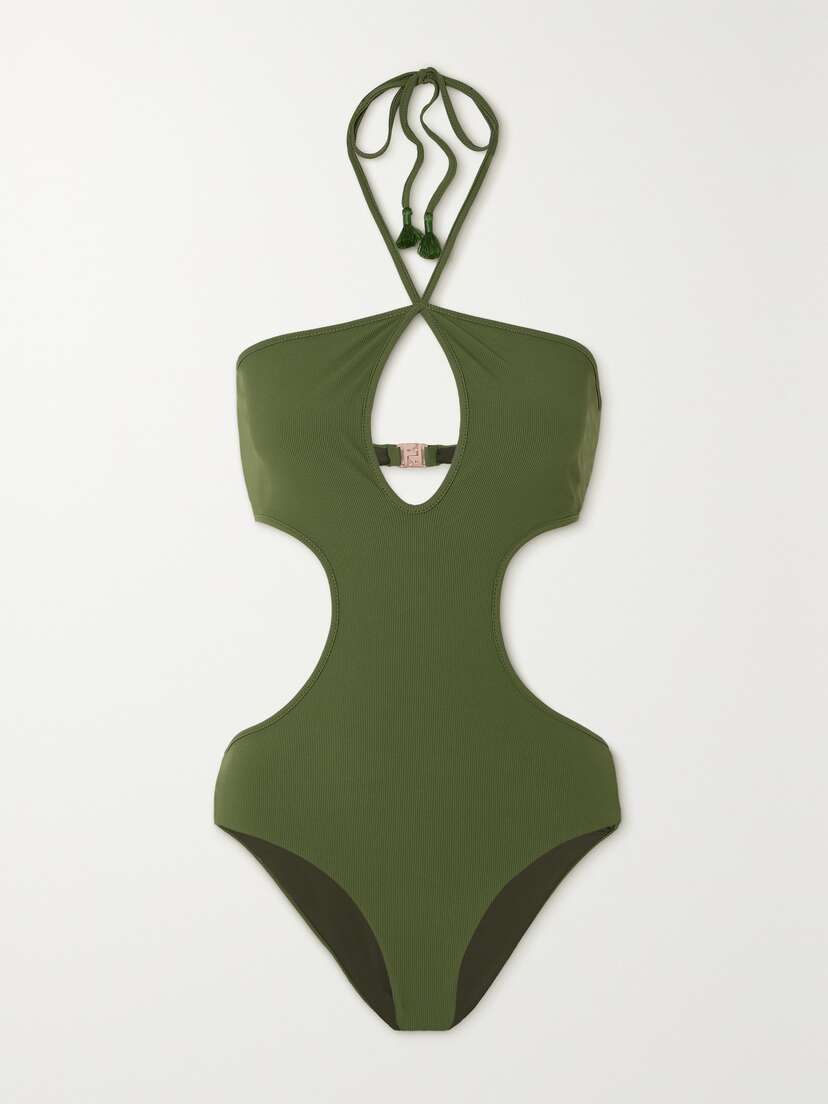 Johanna Ortiz + Net Sustain Mawingu Cutout Ribbed Swimsuit - x large