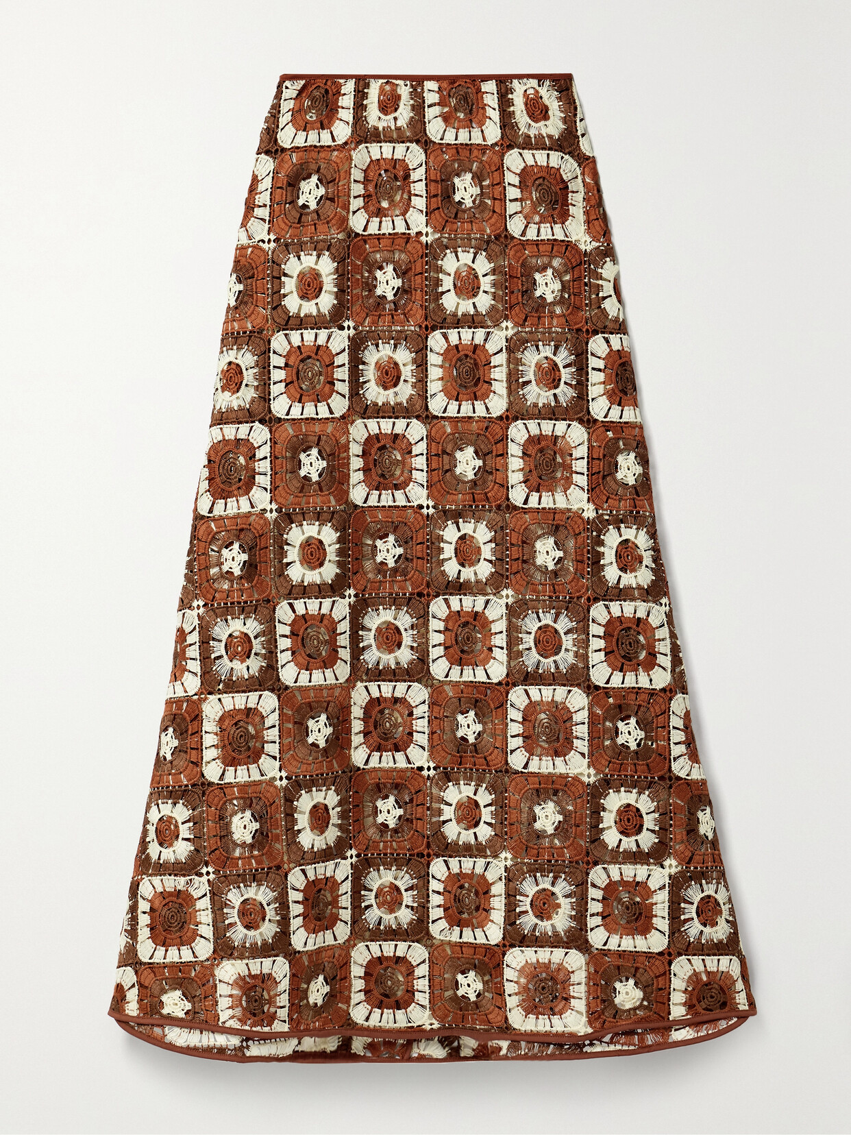 Johanna Ortiz - + Net Sustain Spice Island Crocheted Midi Skirt - Brown