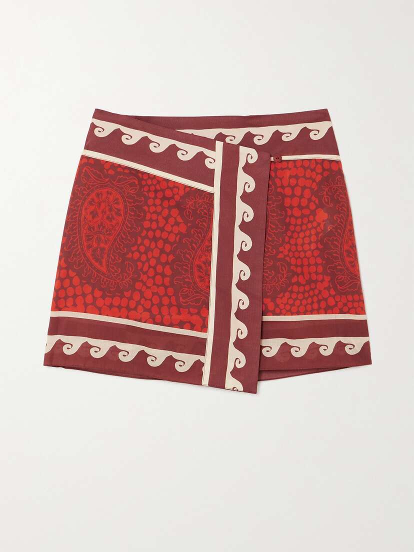 Johanna Ortiz + Net Sustain Hunting Roots Printed Cotton-voile Mini Wrap Skirt