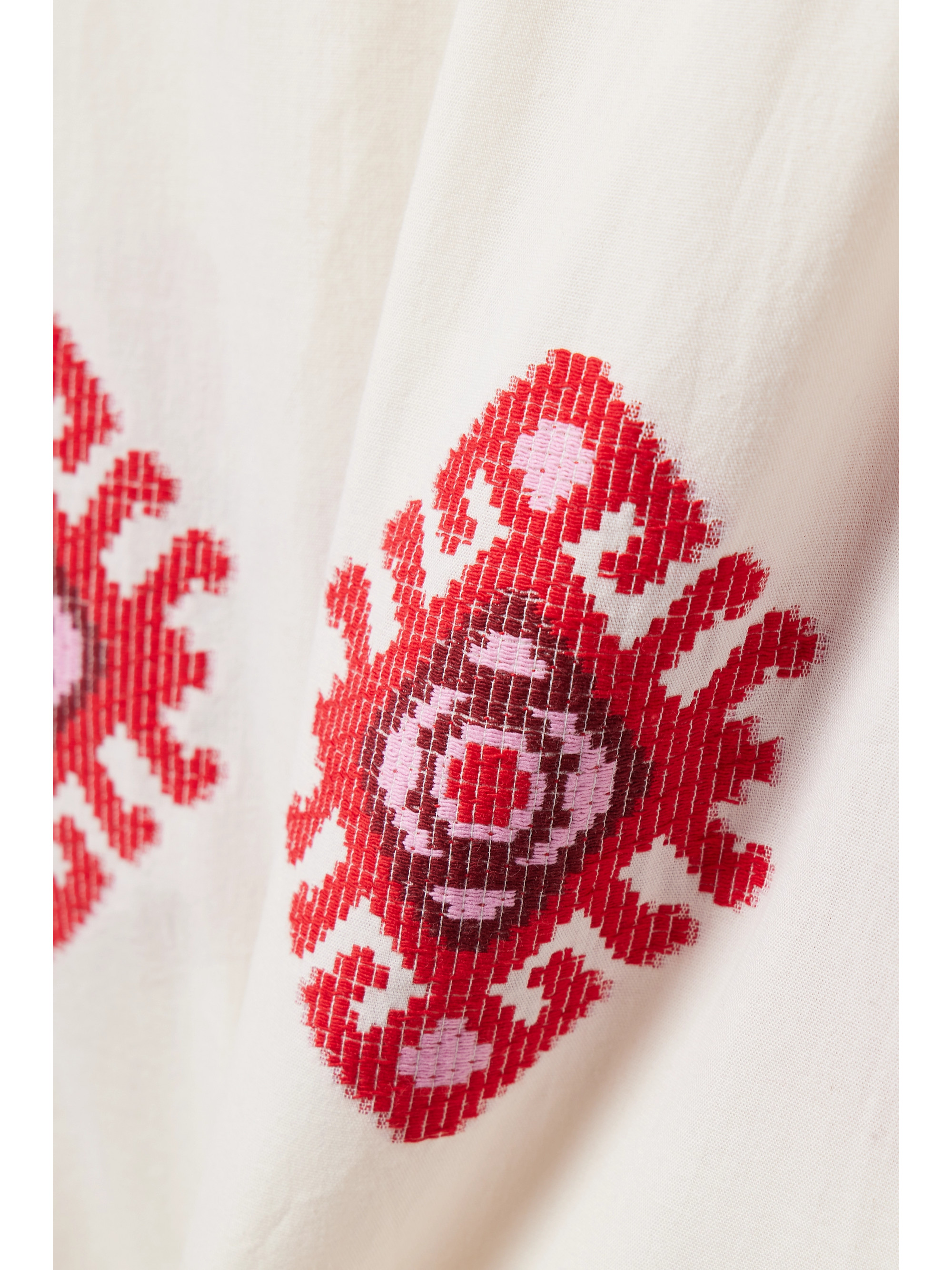 Johanna Ortiz + NET SUSTAIN God Enkai embroidered cotton-poplin midi dress thumbnail