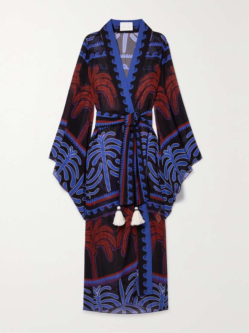 Johanna Ortiz + Net Sustain Twende Belted Printed Recycled-crepe De Chine Robe