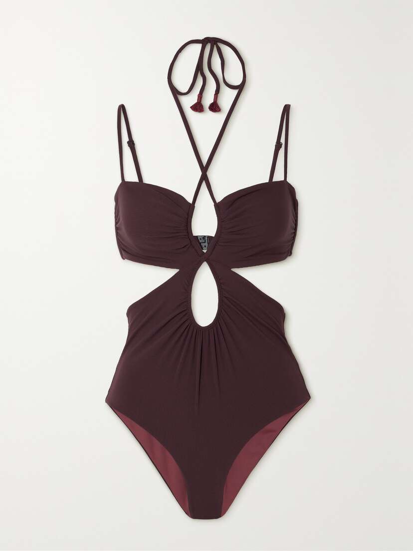 Johanna Ortiz + Net Sustain Thorny Tasseled Cutout Ribbed Swimsuit - x large