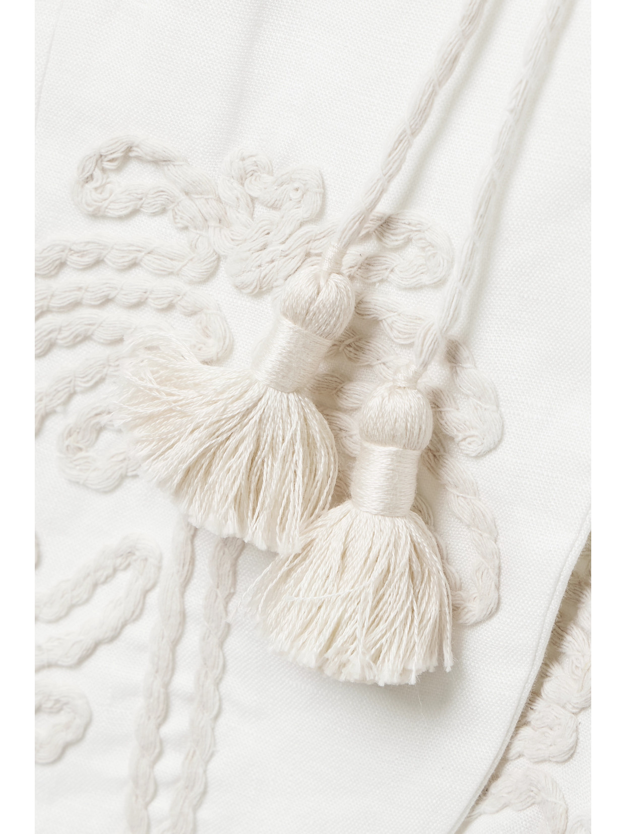Johanna Ortiz Unfolded Moment Embroidered Linen Blazer In Ecru